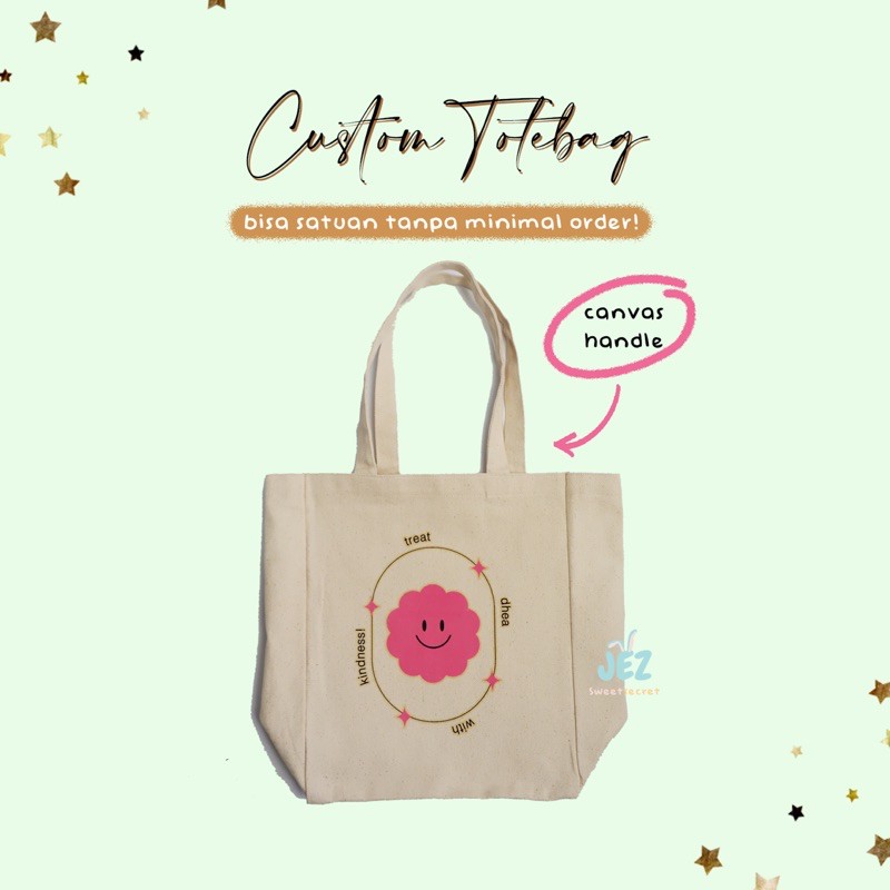 TOTEBAG CUSTOM KANVAS PREMIUM / TAS BLACU CUSTOM DESIGN GAMBAR LOGO TULISAN