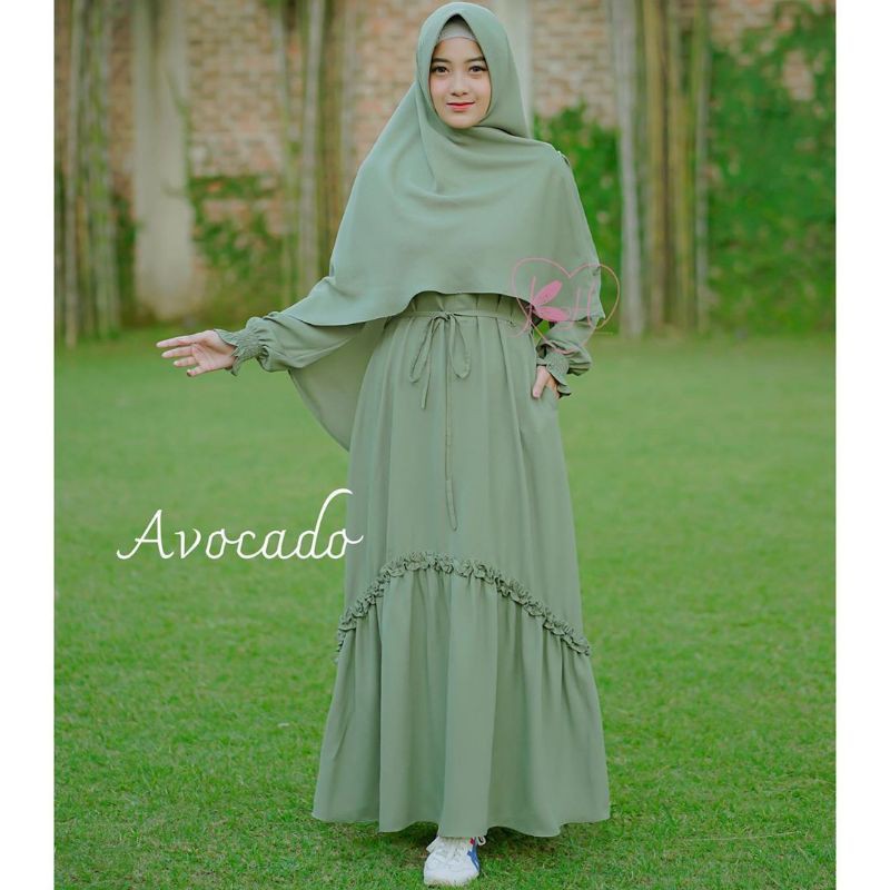 GAMIS SET KHIMAR BY KOLEKSI HANANA/ GAMIS SYAR'I TERBARU/ GAMIS WANITA MURAH /GAMIS POLOS ELEGAN
