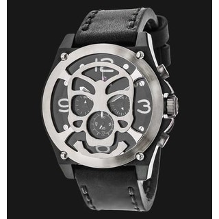 Jam Tangan Pria Expedition E 6699 Body Hitam Ring Silver Tengkorak Original