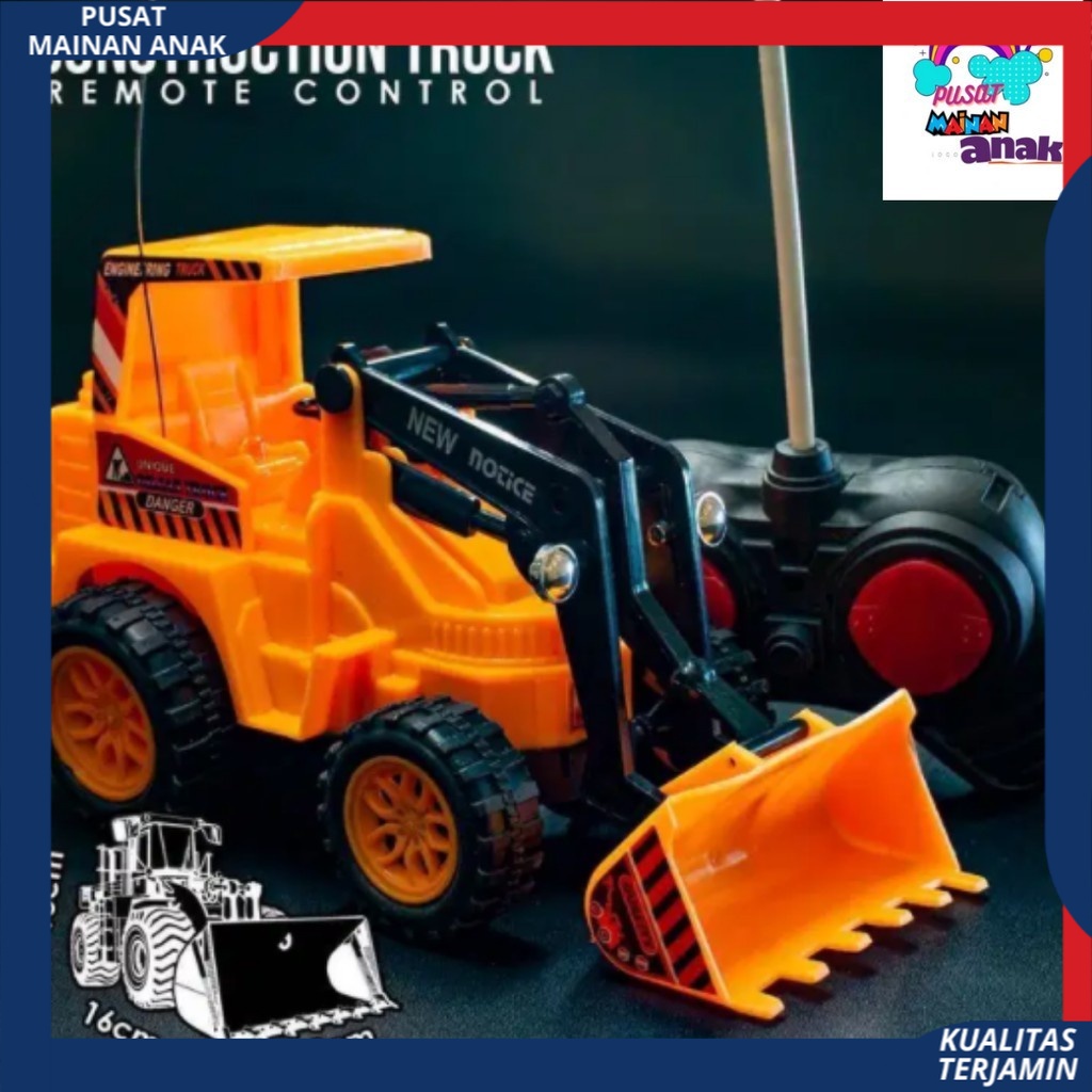 Mainan Anak cowok laki Mobil remote RC konstruksi beko excavator RC 1:43 murah bisa Cod