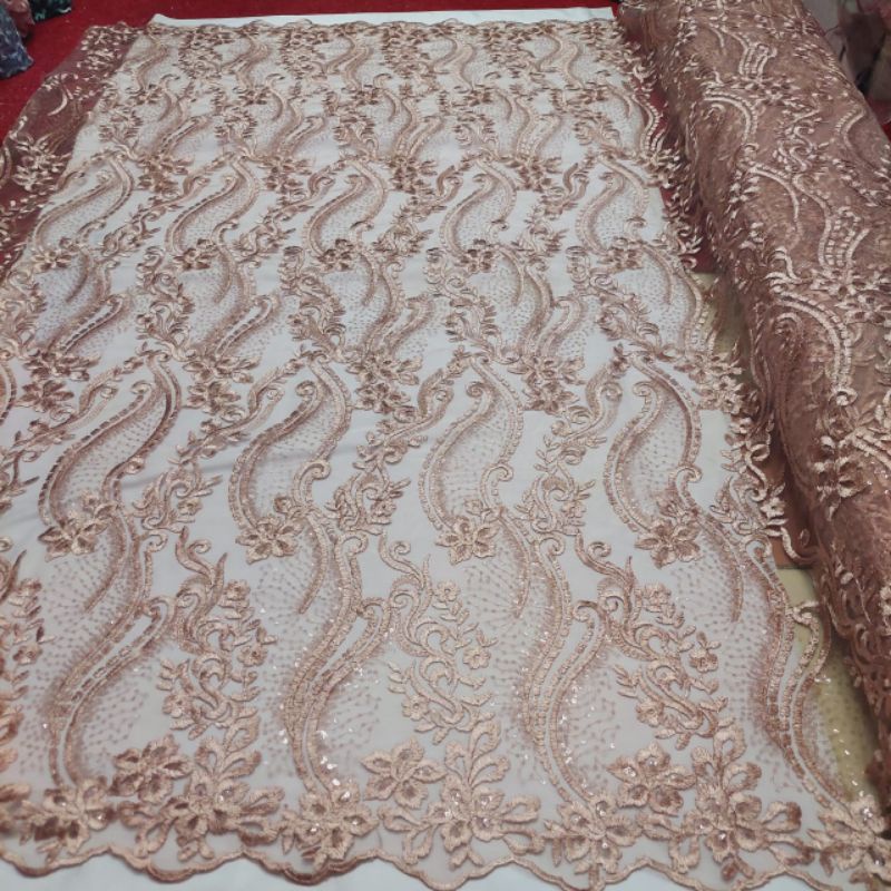 Kain Payet Spangel/Aplik/Harga Per 1/2(0.5)mtr