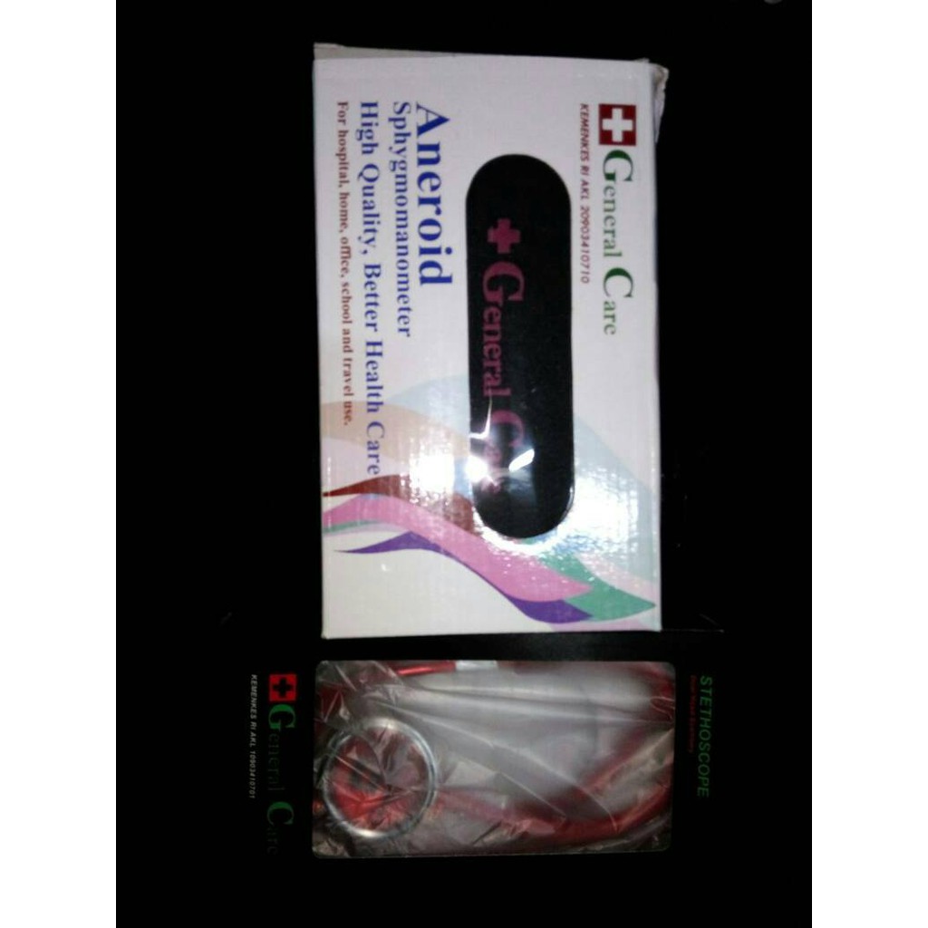 SATU SET TENSIMETER DAN STETOSKOP GENERAL CARE TRANSPARAN TENSI GC