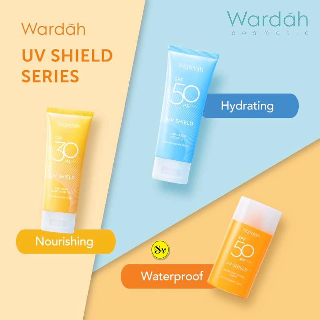 Wardah UV Shield | Sunscreen Gel ♡ Aqua Fresh Essence ♡ Active Protection Serum ♡ Light Matte Sun Stick | Tabir Surya