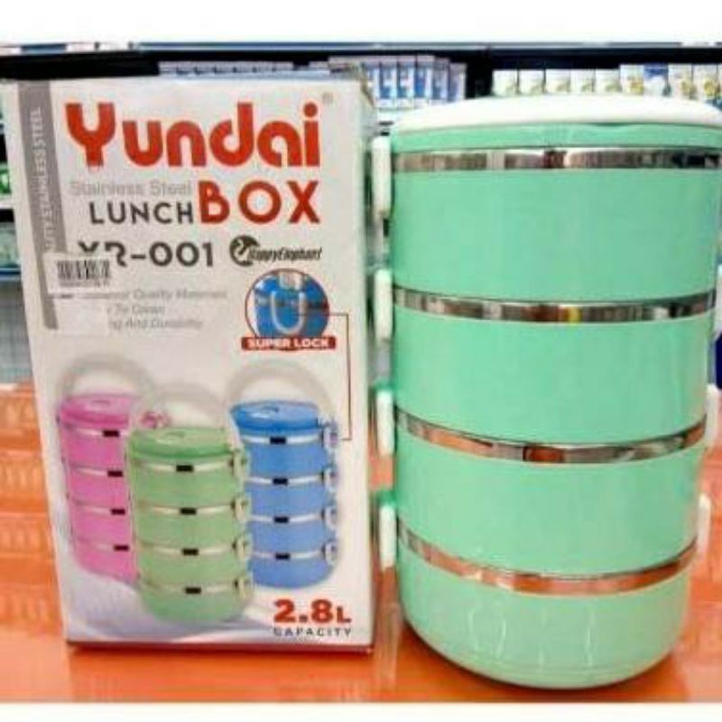 Lunch Box 4 Susun Yundai/Rantang Tempat Bekal Makan Wadah 2,8 Liter