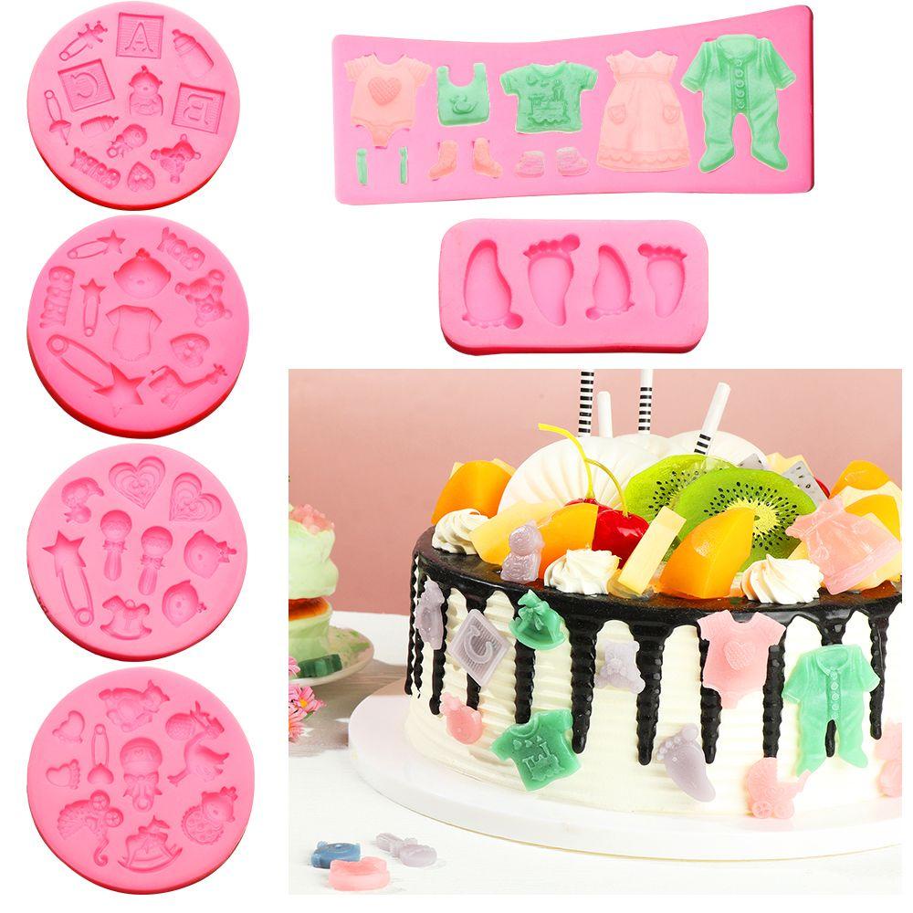 Solighter 6pcs Polymer Clay Dekorasi Kue Ulang Tahun. Perlengkapan Dapur Baking Tools Cetakan Fondant