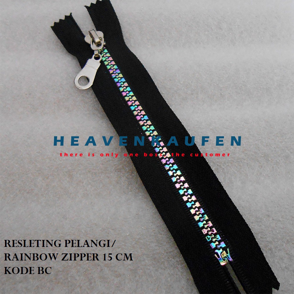 Resleting Retsleting Pelangi Gigi Warna Warni Rainbow Zipper 15 cm Vislon Variasi Kode BC