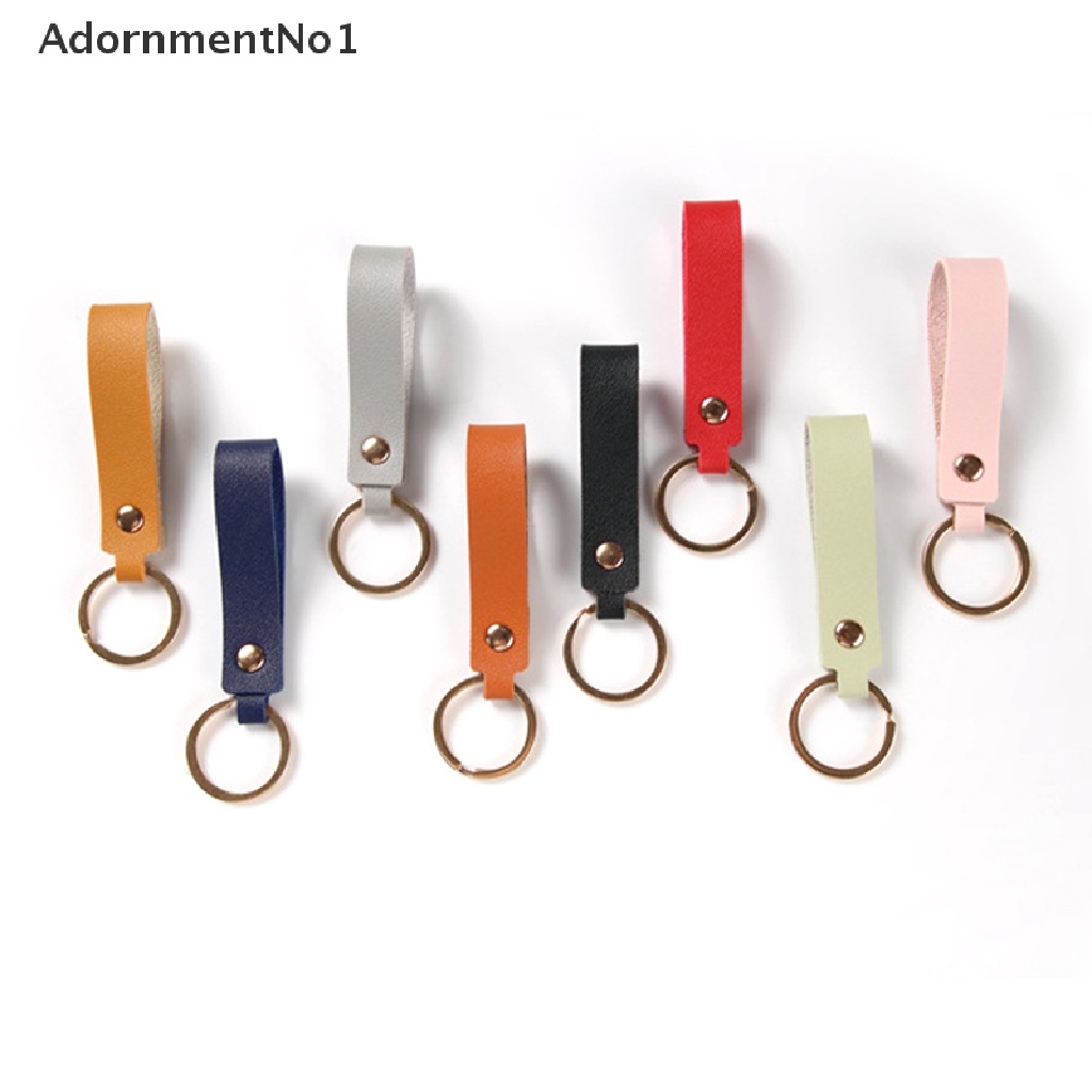 (AdornmentNo1) Gantungan Kunci Tali Lanyard Bahan Kulit PU Gaya Casual