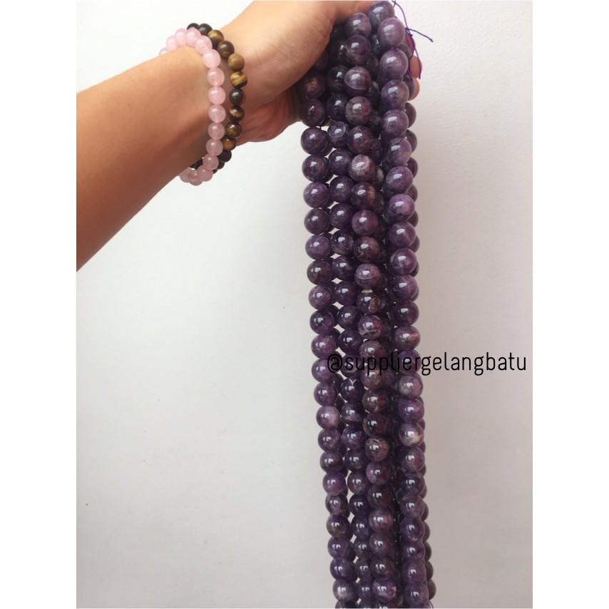 bahan batu kecubung susu 16mm amethyst kalimantan martapura original aksesoris fashion pria wanita