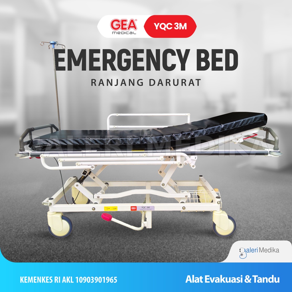 GEA YQC 3M Emergency Bed / Brankar / Ranjang Darurat