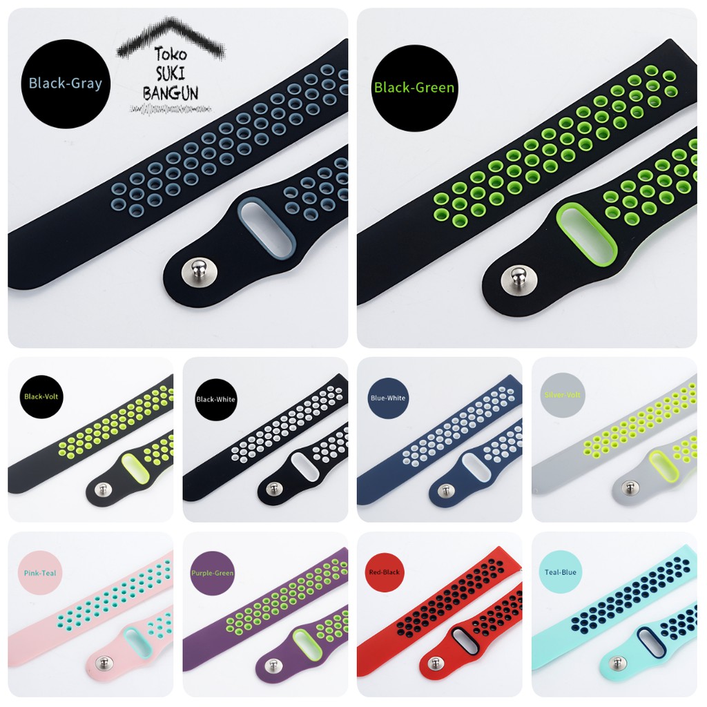 Watch Strap Band 22mm QUICK RELEASE Tali Jam Rubber SPORT BREATHABLE