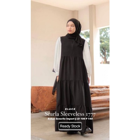 Scarlaa Sleeveless Dress Ld 100/Long Sleeveless Dresss/Gamis Buntung Rempel/Gamis Lengan Buntung