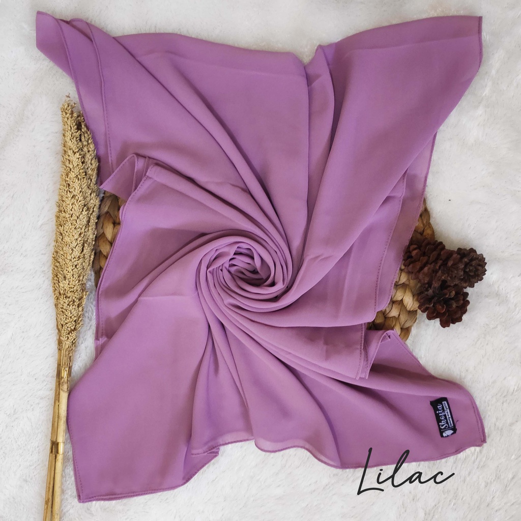 [200x75] HIJAB PASHMINA JAHIT TEPI CERUTY BABY DOLL, PASHMINA CERUTI, JILBAB PASHMINA, PASMINA-Lilac