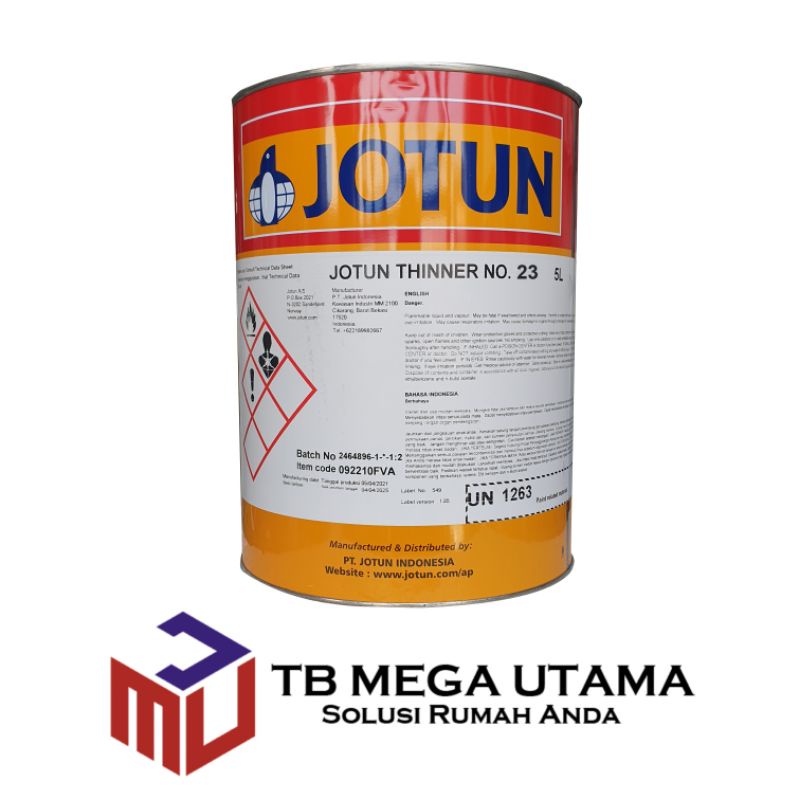 

Jotun Thinner No. 23 Kemasan 5 Liter | Pengencer Cat Minyak dan Alkyd