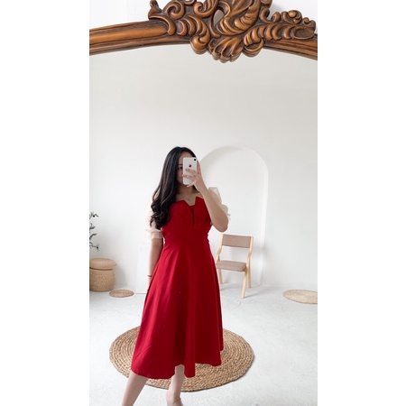 [ LittleBigCloth ] Edeline Dress // Dress Pesta Wanita Dress Midi Wanita