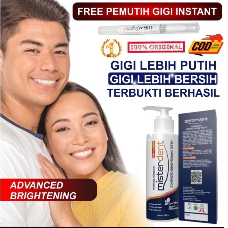 {FREE PEMUTIH GIGI INSTANT} MISTERDENT ADVANCED BRIGHTENING ATASI GIGI KUNING SECARA INSTAN