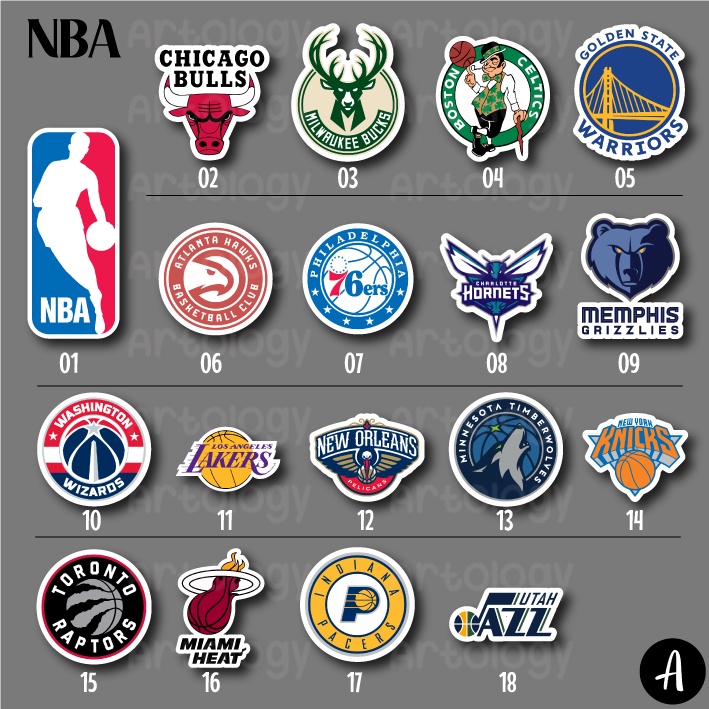 

[@Rp 3.500, minimal beli 3]Sticker NBA National Basketball Association Basket Lakers Golden State Suns Stiker Label Koper Helm