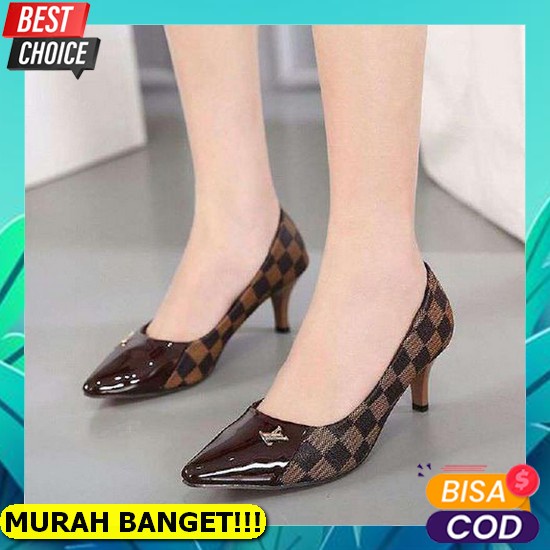 Heels Hills Heel Sepatu Hak Tinggi Hak Tahu Sandal Haihil Ibu2 Kondangan Pesta Murah Import Mewah Te