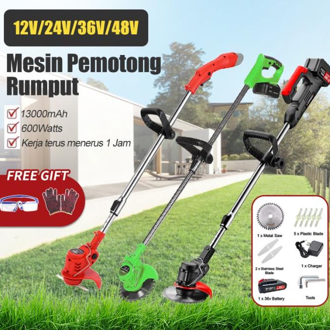 PROMO Mesin potong rumput 12V/48V Mesin Pemotong Rumput mesin rumput baterai