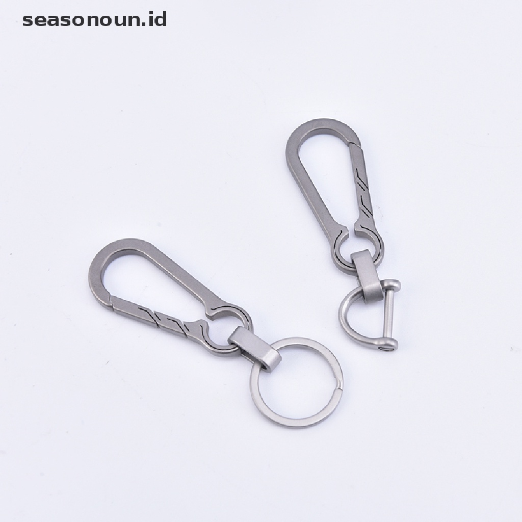 【seasonoun】 Titanium Buckles EDC Outdoor Tool Titanium Alloy Keychain Buckle Key Ring .