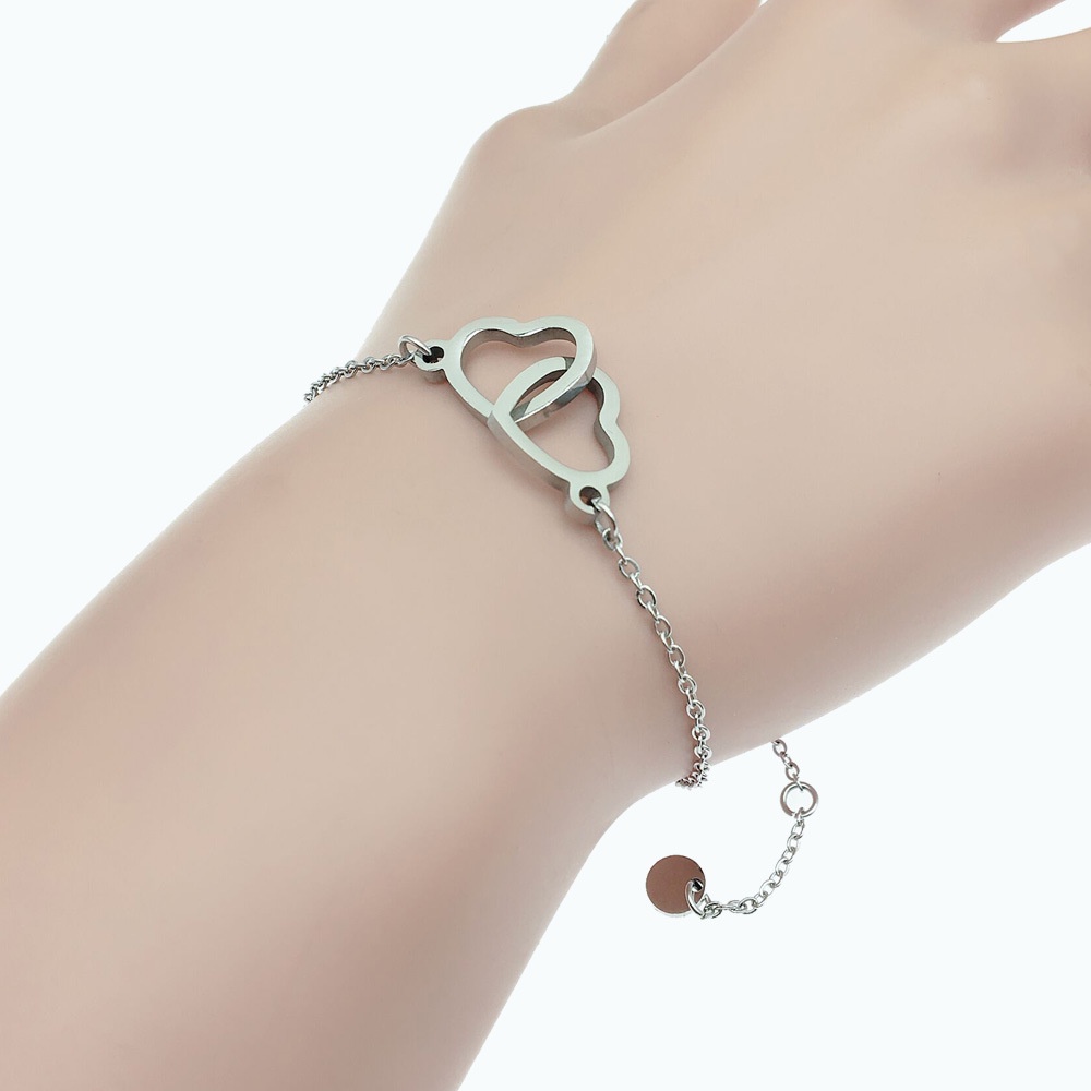 Gelang Bangle Warna Silver Bahan Alloy Gaya Korea Untuk Wanita