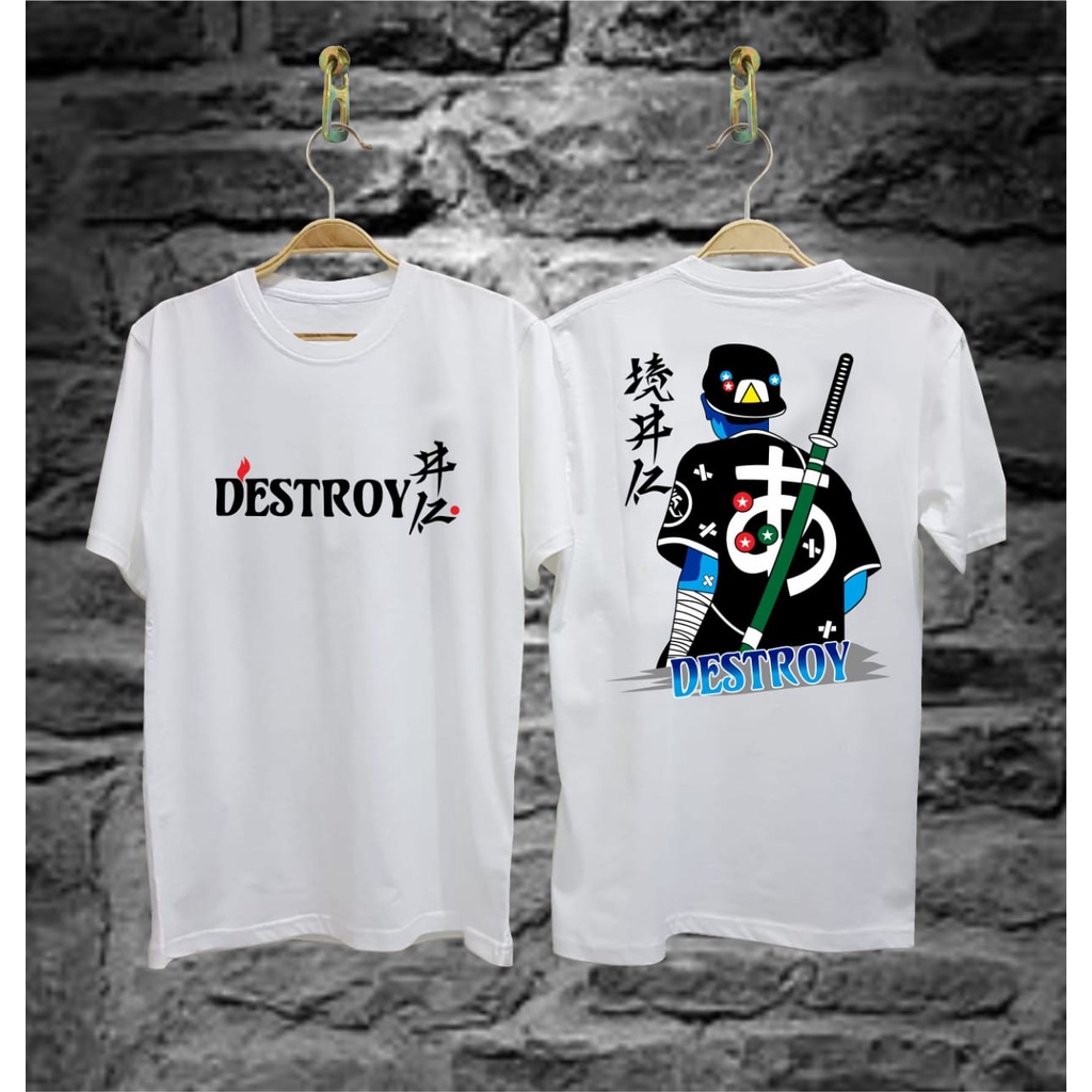 KASIKO CLOTHING/ KAOS PRIA DISTRO TERBARU 2020/BAJU KAOS DESTROY HITAM /KAOS ORI/ BAJU KAOS DISTRO P