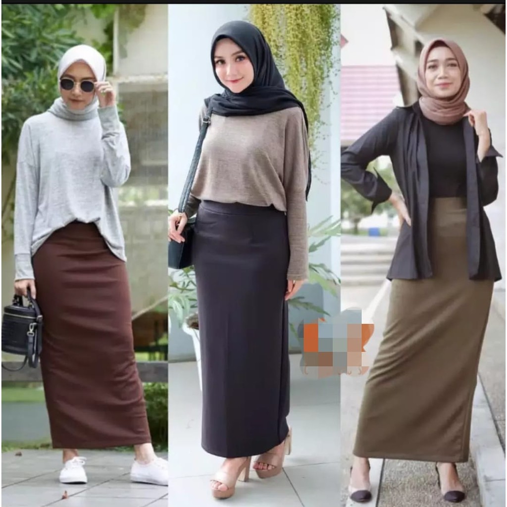 Rok Span Scuba//Rok Kerja//Bawahan Wanita//Fashion Wanita