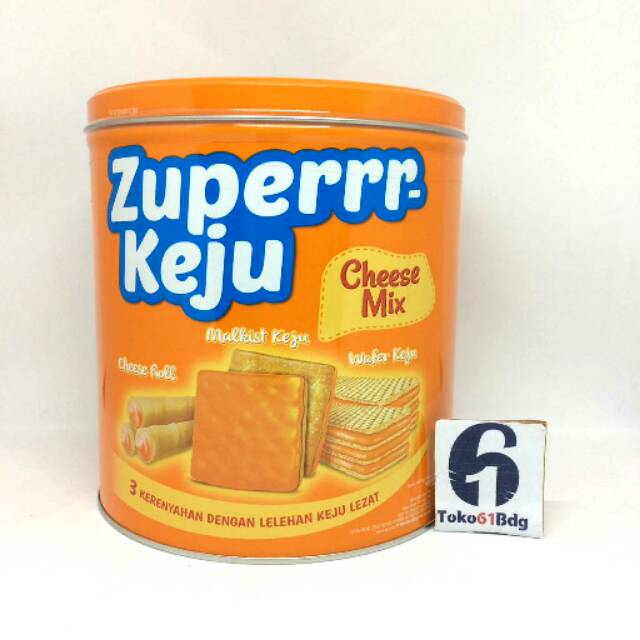 Zuperrr Keju Cheese Mix . Kue kaleng lebaran / makanan kaleng /parsel cemilan / wafer / gift lebaran