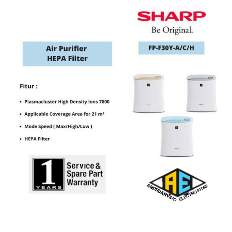 sharp air purifier fp f30y a  h