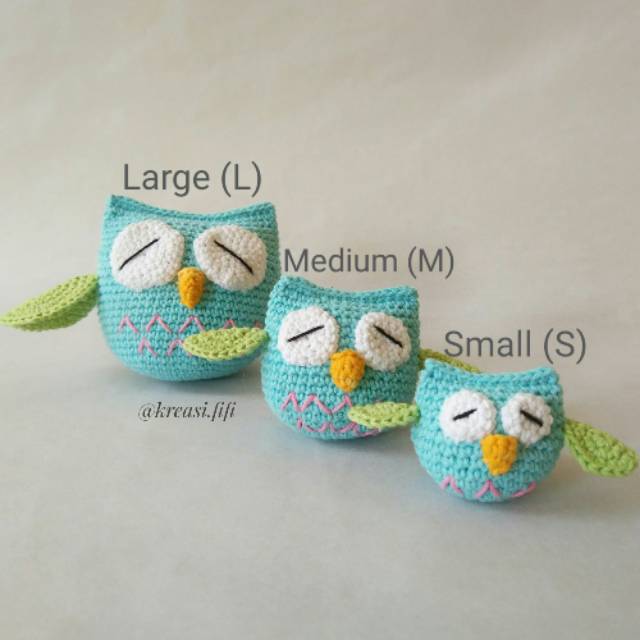 Bagcharm/Amigurumi/Boneka rajut burung hantu - owl (kecil)