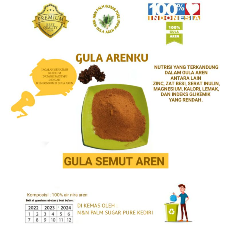 

Gula Aren Semut Murni 100% | Gula Semut Aren | Gula Aren Bubuk Grade A | Palm Sugar Pure 100 Gr
