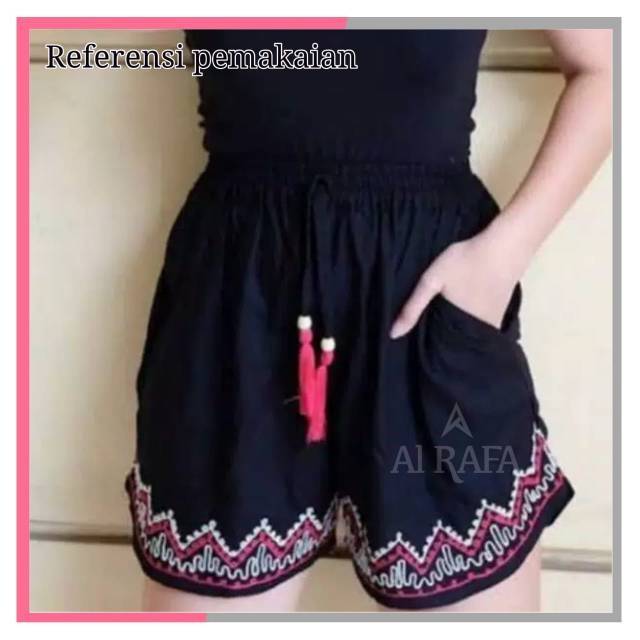 CELANA PENDEK CEWEK BORDIR / HOT PANTS RAYON BALI HALUS ADEM LEMBUT