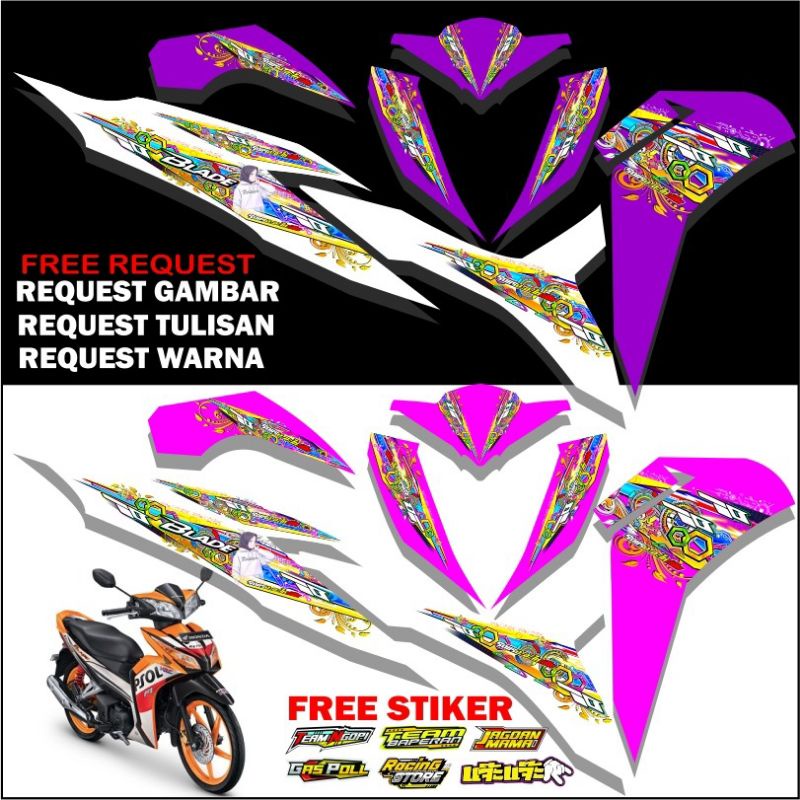 STIKER STRIPING TRANSPARAN HOLOGRAM HONDA BLADE 125