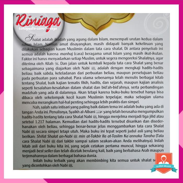 BUKU SIFAT SHALAT NABI [ SYAIKH NASHIRUDDIN AL ALBANI ] RINIAGA