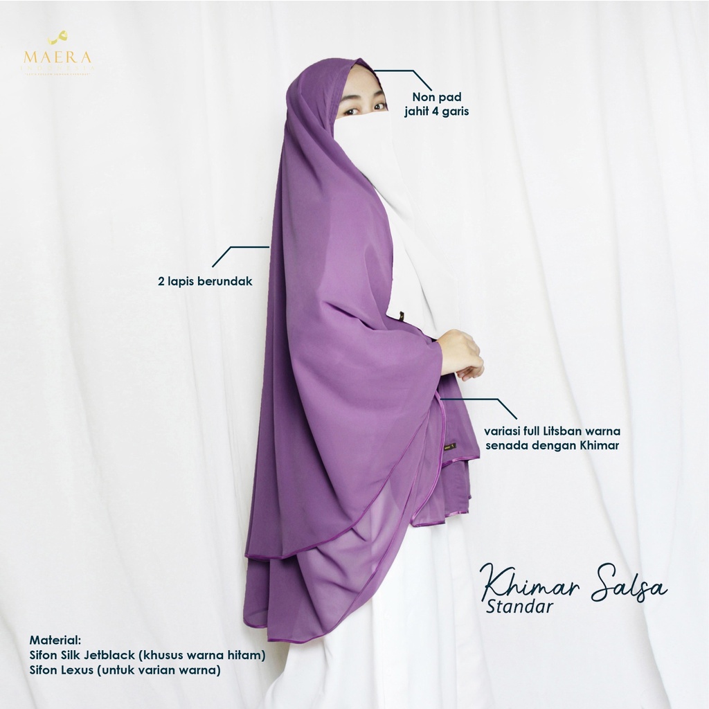 Hijab Khimar Syar'i Standar Salsa Chiffon Premium By Maera Indonesia