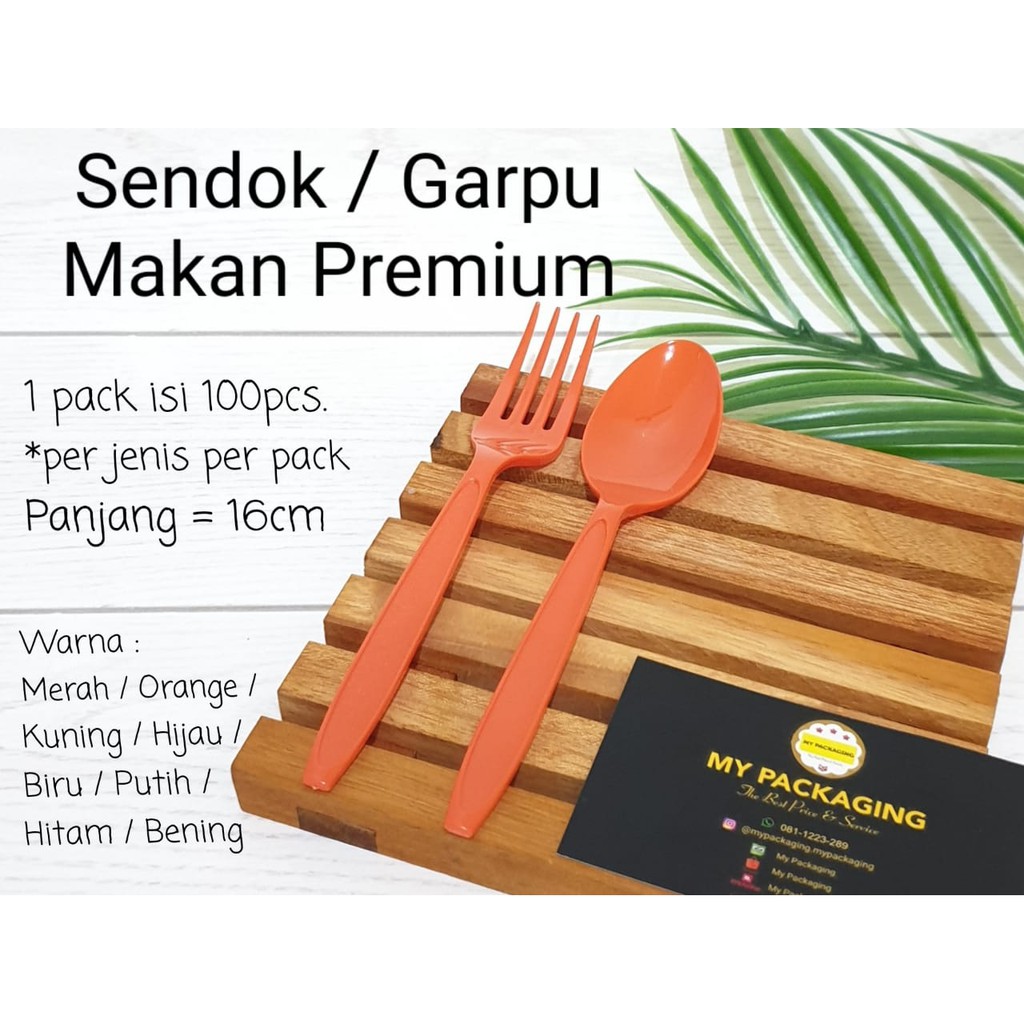 Fork / Garpu Makan Plastik PREMIUM Warna (isi 100 pcs) TEBAL