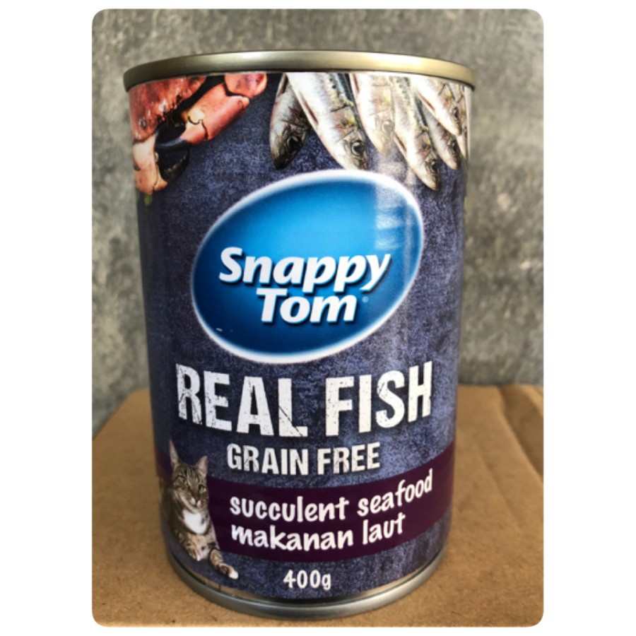 Makanan Basah Kucing Snappy Tom Adult Succulent Seafood Kaleng 400gr