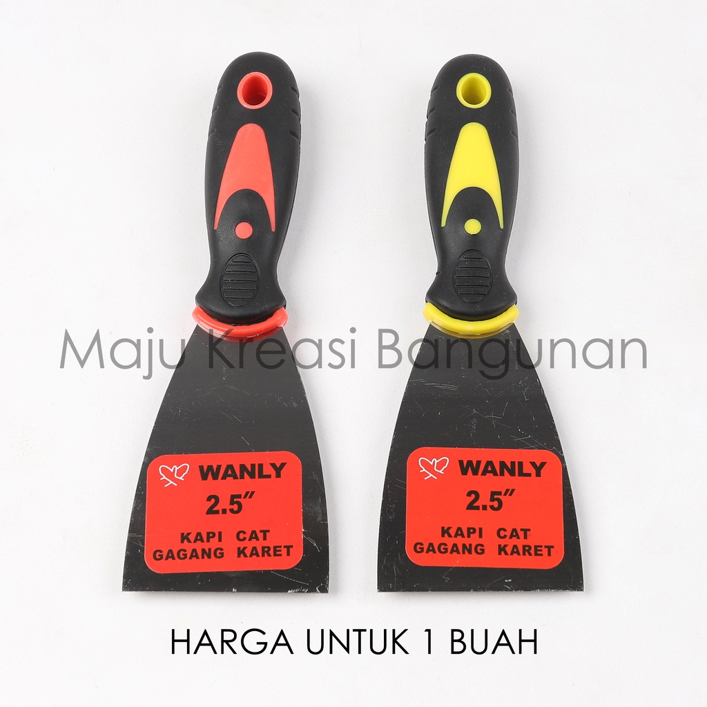 Kape Gagang Karet 2 2.5 3 4 Inch Kapi Steel Skrap Pisau Dempul Pengerok Cat Scraper Scrapper Inci In VPR Wanly