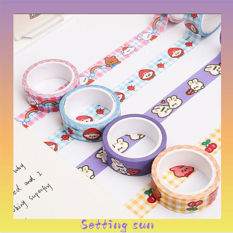 1 Pc Hewan Lucu Washi Tape Decor Masking Tape Jurnal Scrapbook Dekorasi DIY TN