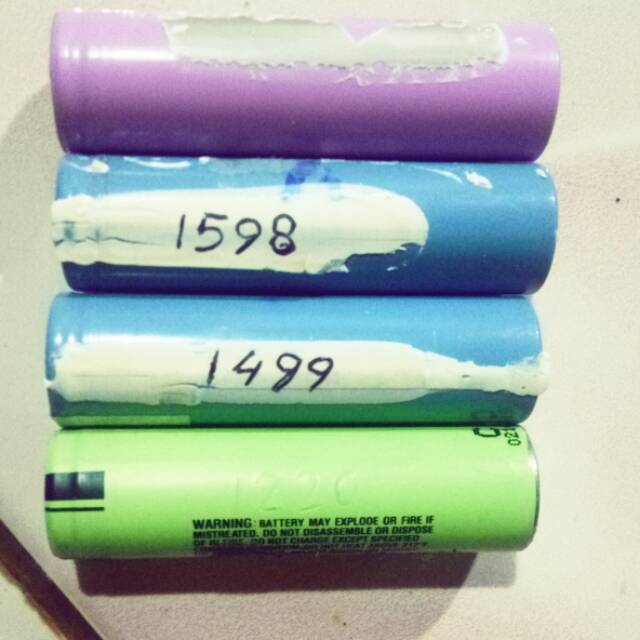 Baterai 18650 real Capacity 1200 -> 1500mah