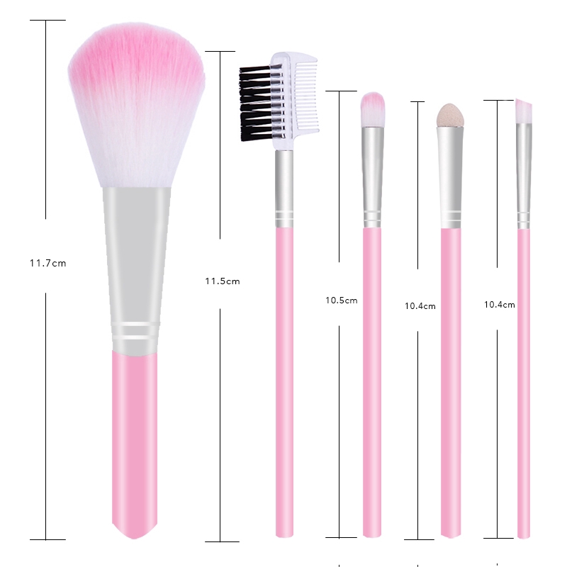 Set Brush Kosmetik Laky Land 5pcs  /  Makeup Tahan Lama Warna Pink