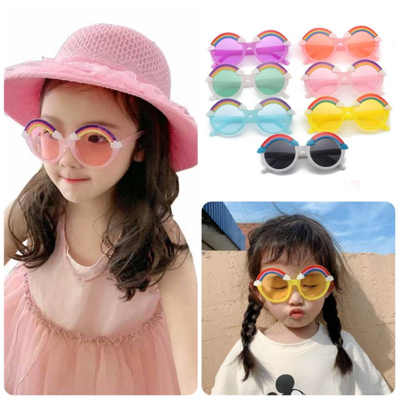 AFM Kacamata Anak Warna Rainbow Kacamata New Trend Fashion Anak Motif Pelangi Fashion Korea