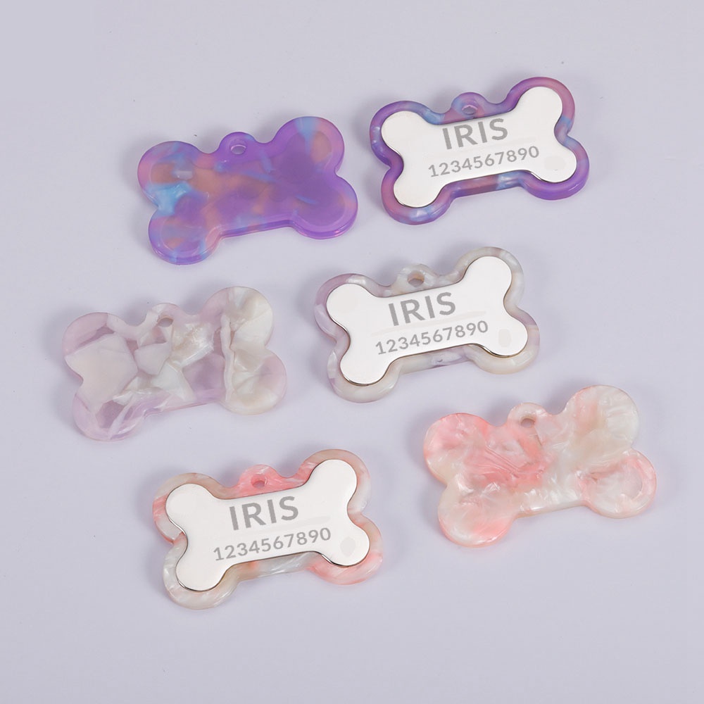 Liontin ID Tag Ukiran Bahan stainless steel Anti Hilang Untuk Anjing Kucing Peliharaan