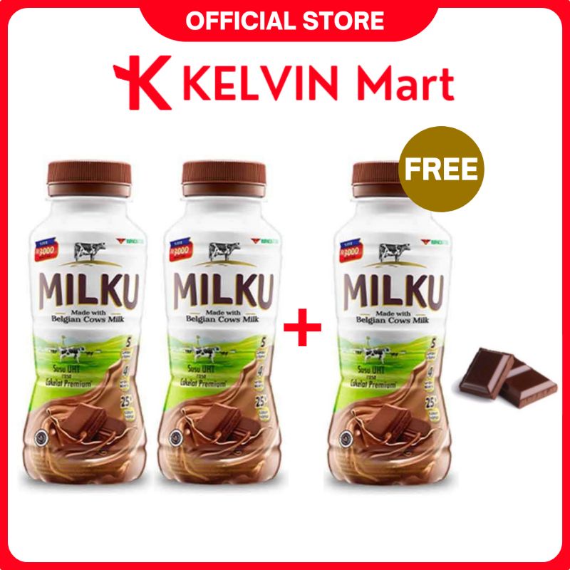 

Milku Susu Cair Cokelat 200mL x 3 pcs (buy 2 free 1) | KELVIN Mart