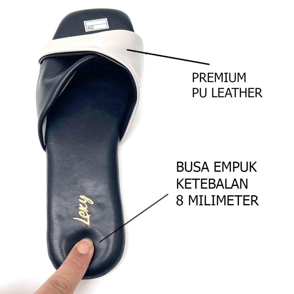 Lexy Queena Sandal Wanita Teplek Flat