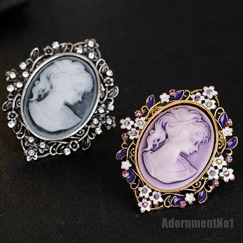 (Adornmentno1) Bros Pin Wanita Desain Cameo Victoria Hias Kristal Untuk Pesta Nikah