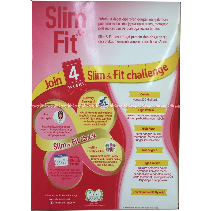 Slim fit Vanilla Kalbe Susu Diet Slime Fit Rasa Vanila French Vanilla 312gr Slim&amp;Fit