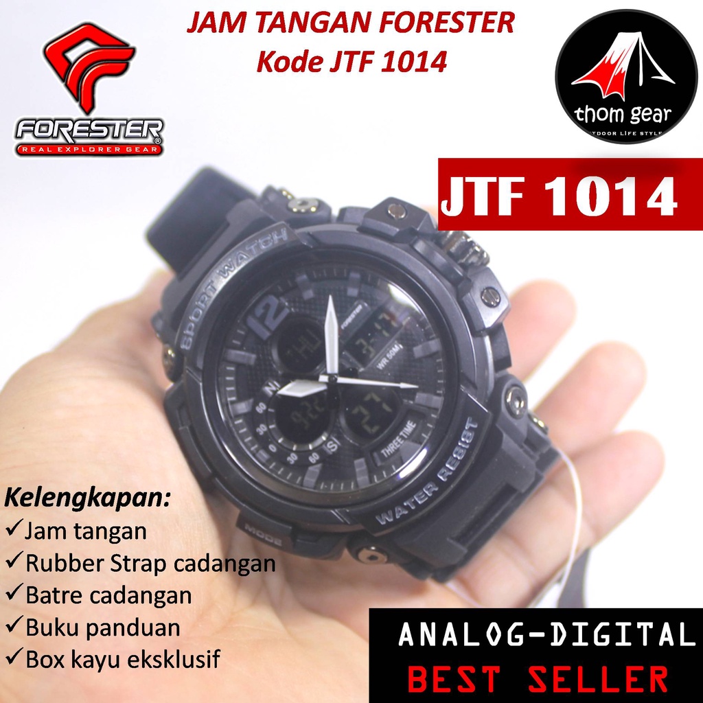 Forester Jtf 1014 Jam Tangan Pria Origial Forester Analog Digital Adventure Sport Outdoor Waterproof Water Resistant Anti Air Pria Cowok Original Ori Terbaru 2022 Free Rubber Strap Cadangan Batre Box Kayu Thomgear Bangakalan Palangkaraya Pare Pare Kebomas