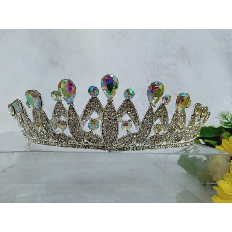 Mahkota Pengantin Wanita Ala Barbie Permata Pelangi Aksesories Rambut Cantik