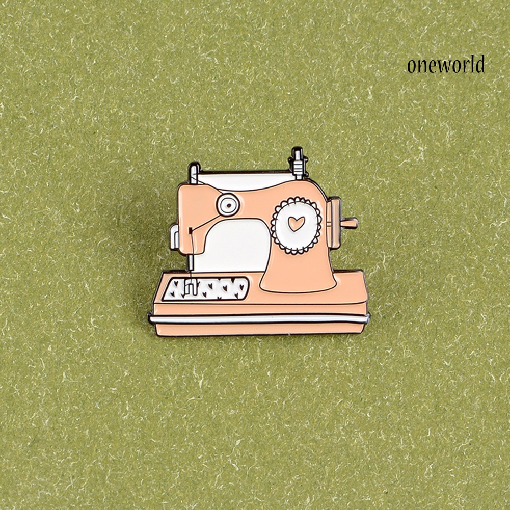 OW@ Cartoon Unisex Sewing Machine Shaped Enamel Brooch Pin Handcraft DIY Badge Gift