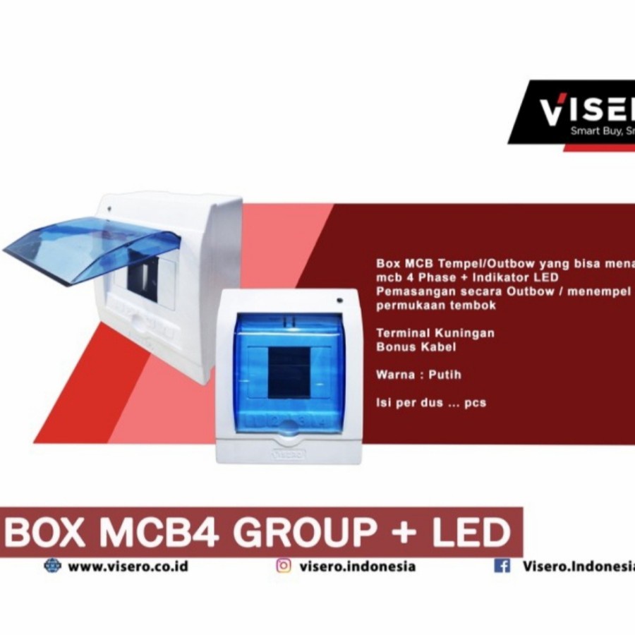 BOX MCB 4 GRUP TANAM INBOW IB VISERO DENGAN LAMPU INDIKATOR LED